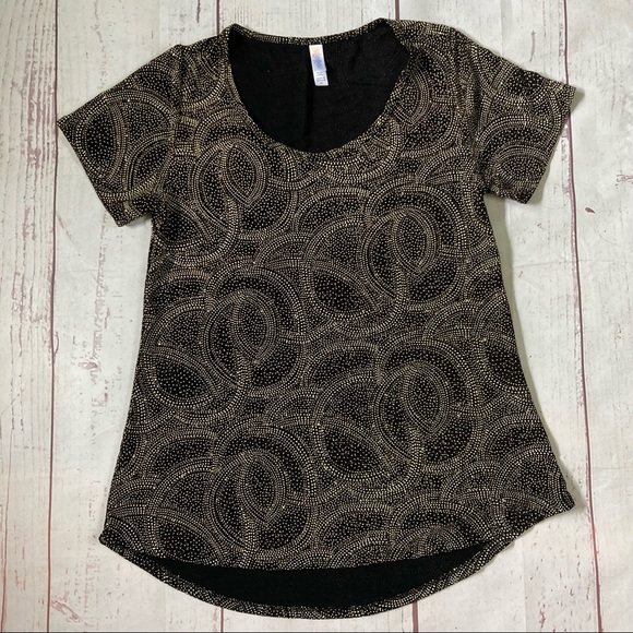 LuLaRoe Women’s M Medium Glitter Sparkle Short Sleeve Tee Top Hi Low Hem Tunic - Picture 7 of 7